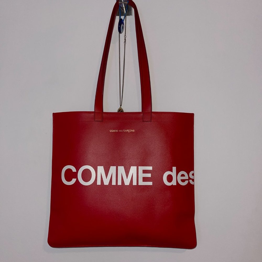 Comme des Garçons Red Huge Logo Tote